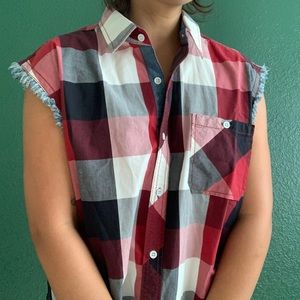 Mens XL Plaid Sleeveless Tank
